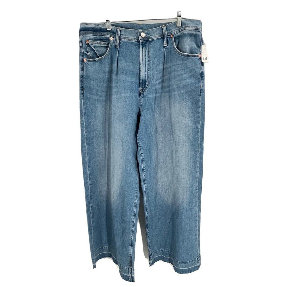 Gap Trouser High Rise Jeans Light Indigo Sz 16 NWT